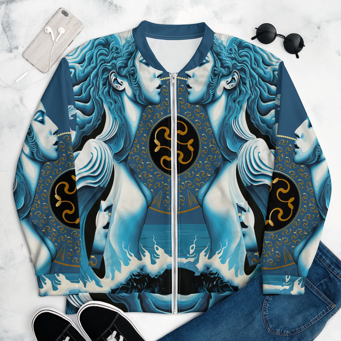 Unisex Bomber Jacket Kukloso Sea Siren No 2 Free Shipping