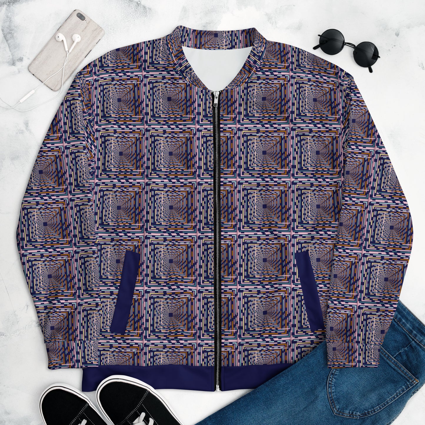 Unisex Bomber Jacket Kuklos Pattern No 57 No 2 Free Shipping