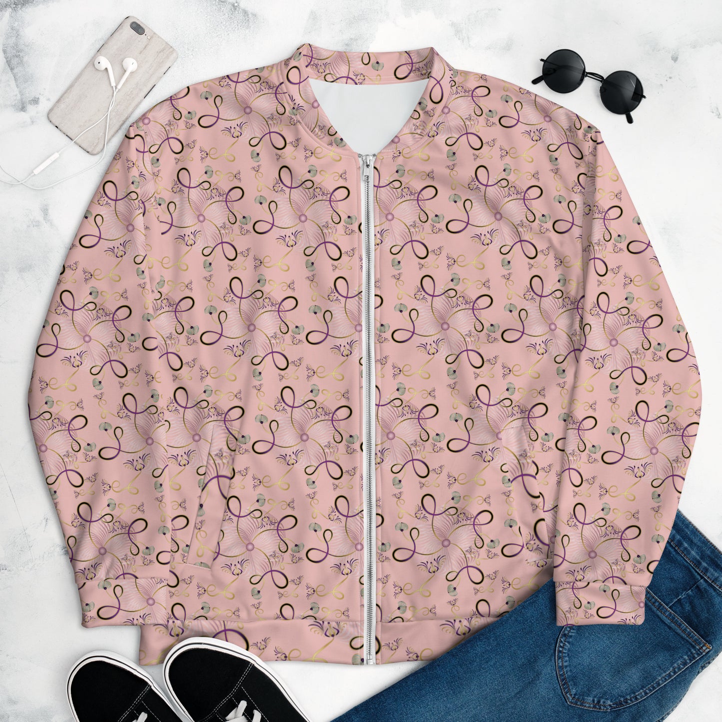 Unisex Bomber Jacket Kukloso Whimsical No 25 B Free Shipping