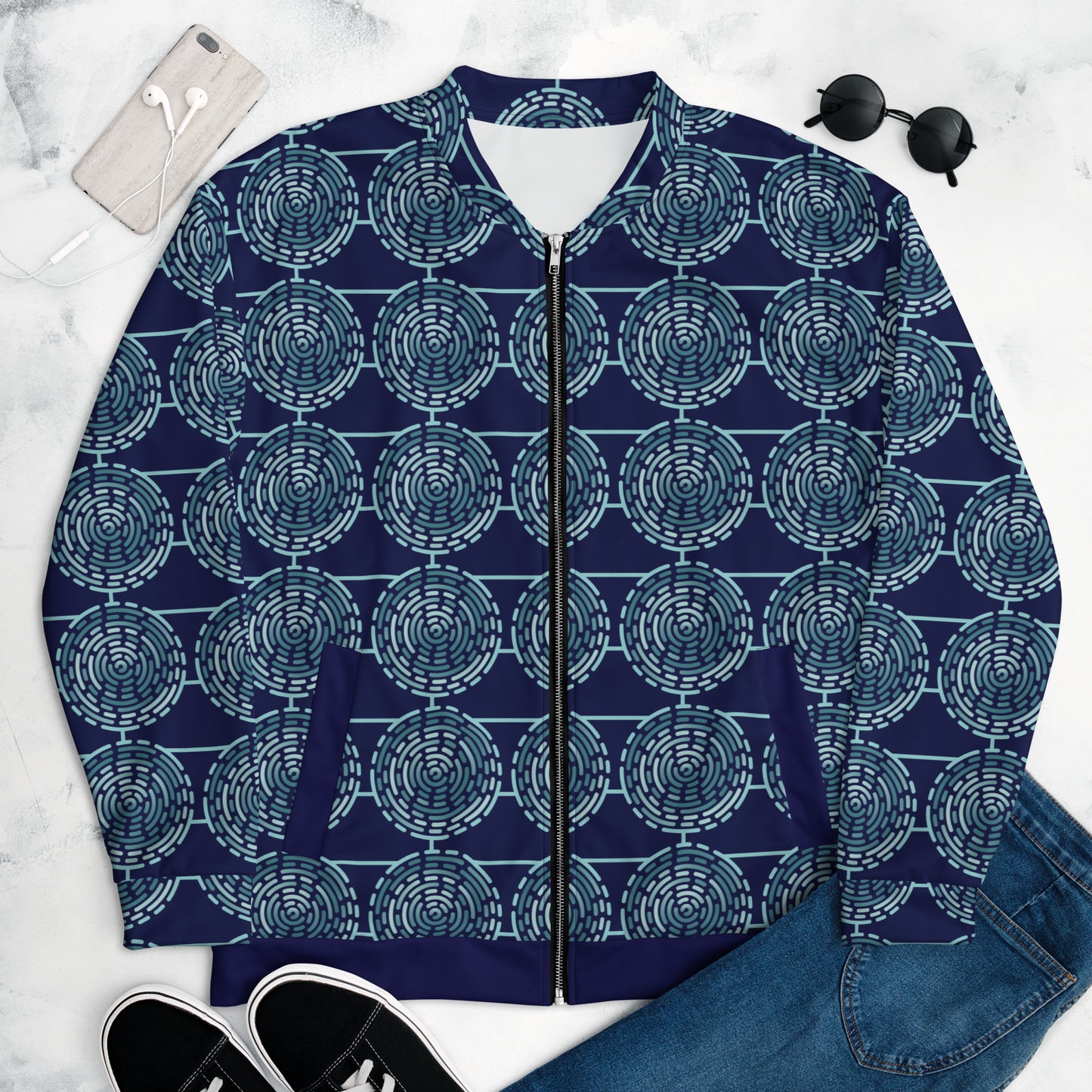 Unisex Bomber Jacket Kukloso Whimsical No 68 A Free Shipping