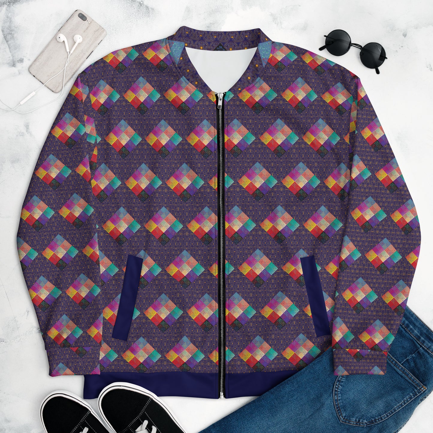 Unisex Bomber Jacket Kukloso Melange de fleur Composite No 50 C Free Shipping