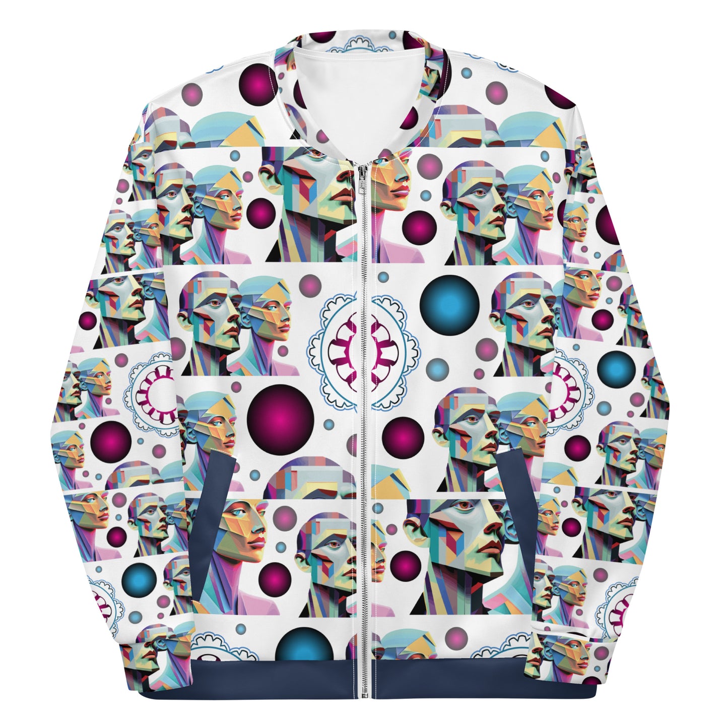 Unisex Bomber Jacket Kukloso Cubist Couple No 1 A - Free Shipping