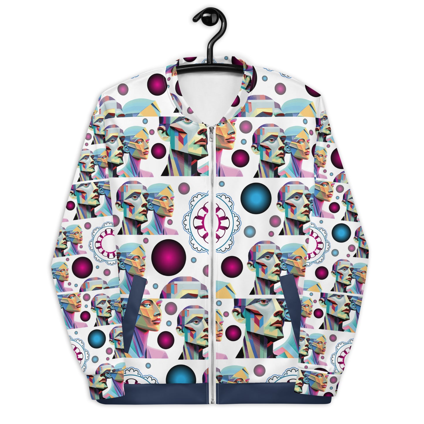 Unisex Bomber Jacket Kukloso Cubist Couple No 1 A - Free Shipping