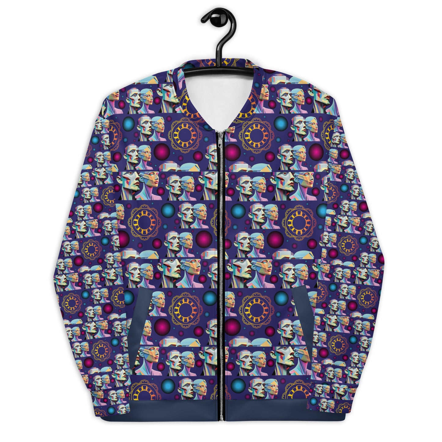 Unisex Bomber Jacket Kukloso Cubist Couple No 1 B - Free Shipping