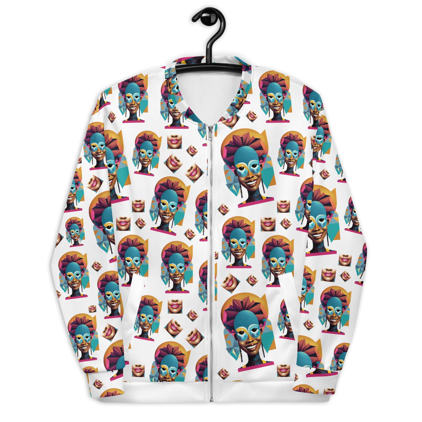 Unisex Bomber Jacket Kuklooso Smiling Faces No 1 - Free Shipping