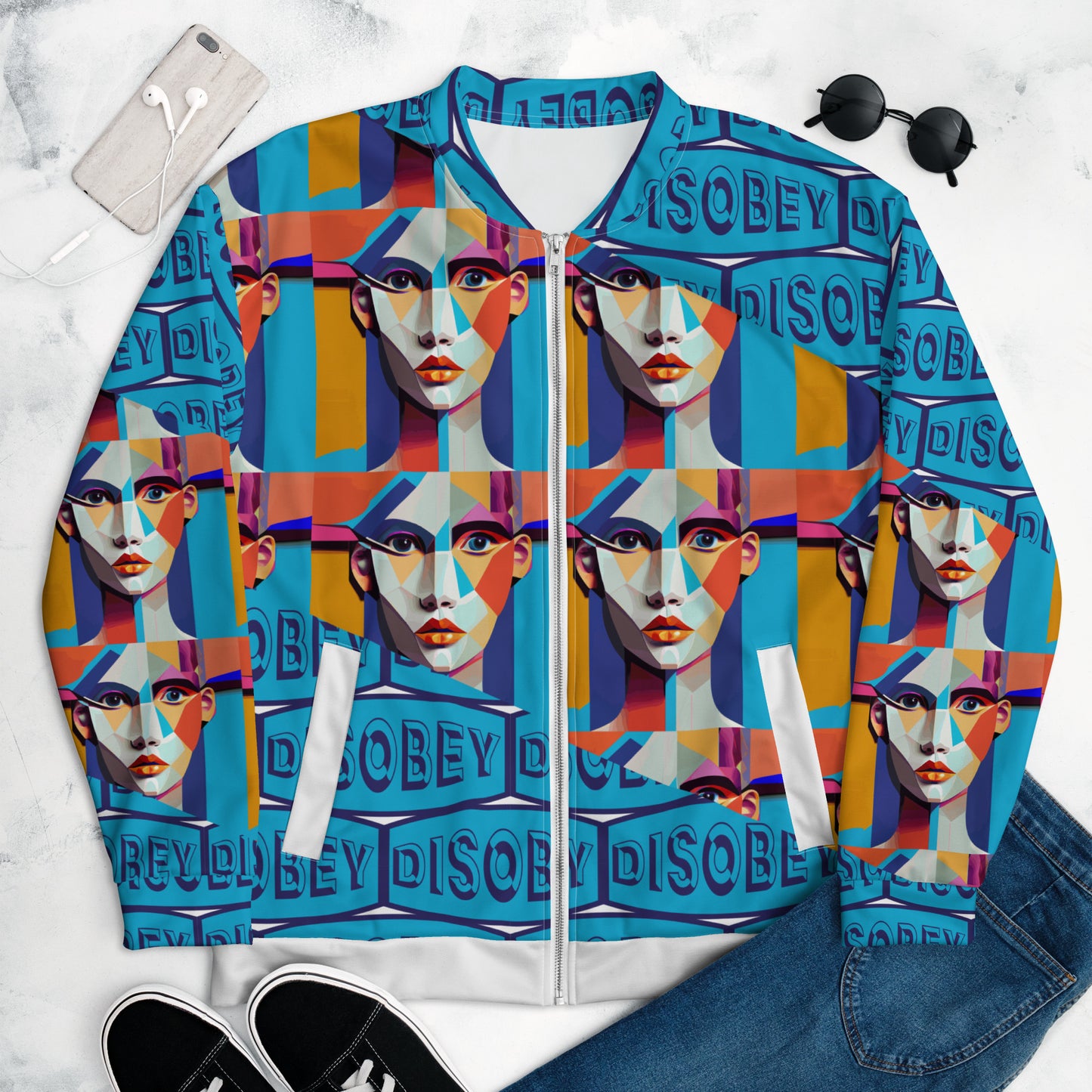 Unisex Bomber Jacket Kukloso Disobey No 4 - Free Shipping