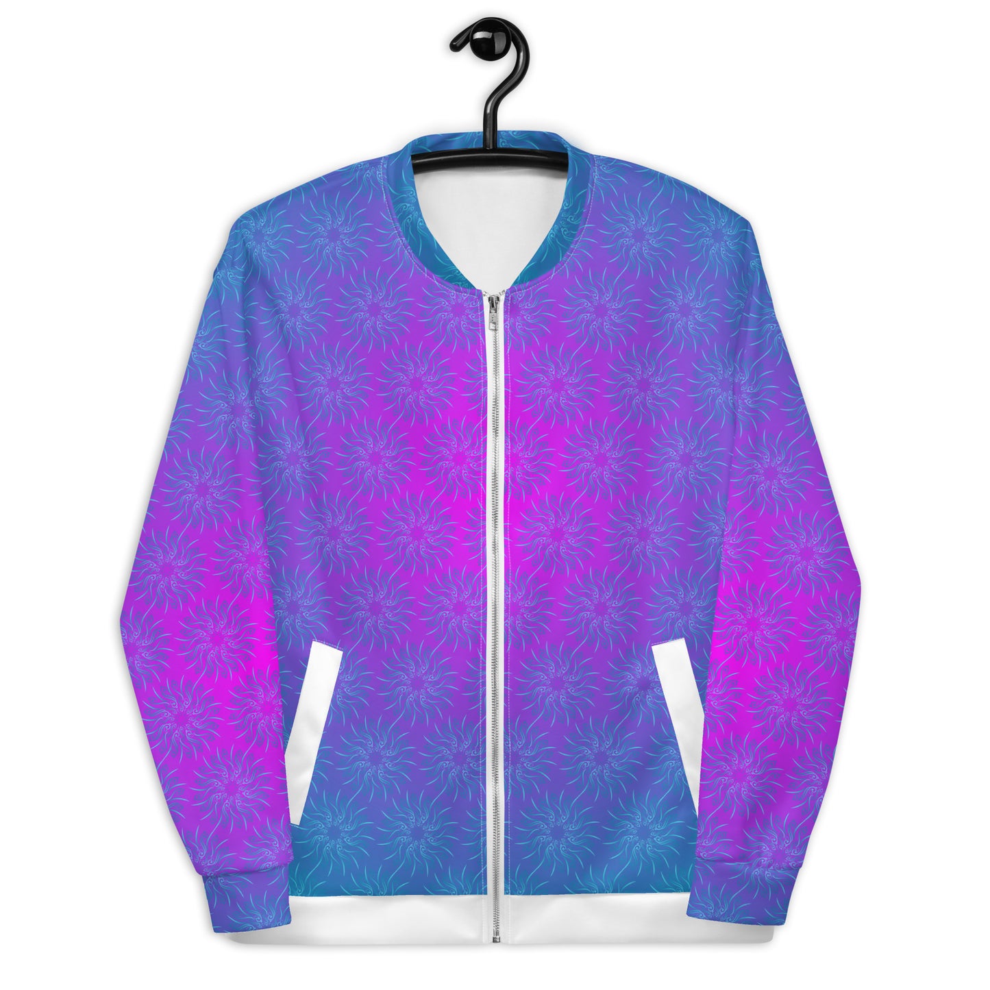 Unisex Bomber Jacket Kukloso Mandala Turquoise - Free Shipping