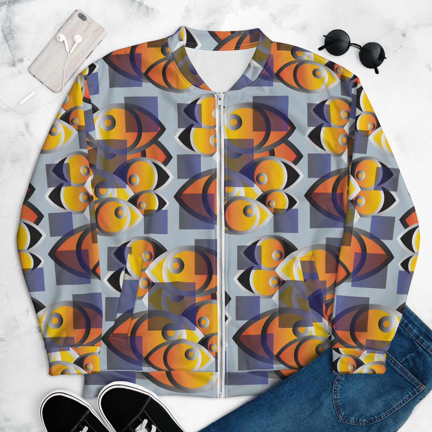 Unisex Bomber Jacket Kukloso Abstractical No 253 - Free Shipping