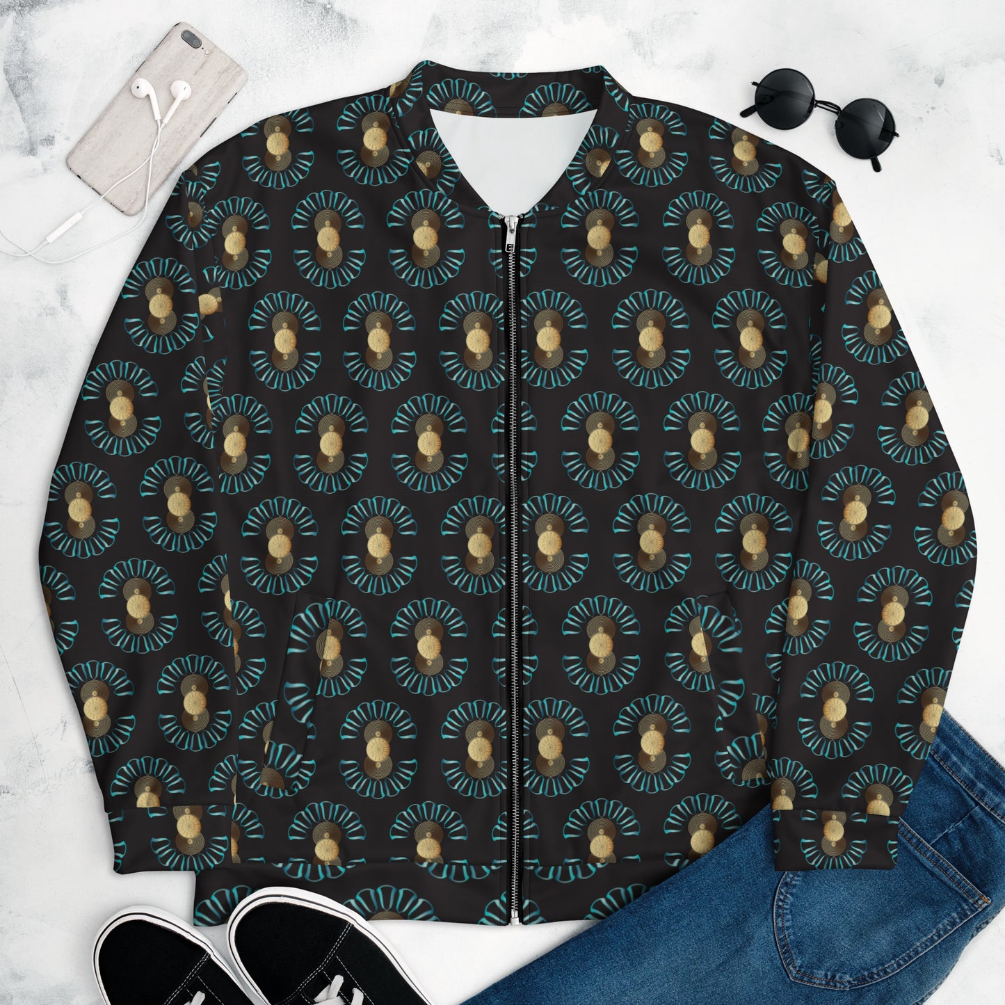 Unisex Bomber Jacket Kukloso Abstractical No 26 Large Pattern - Free Shipping