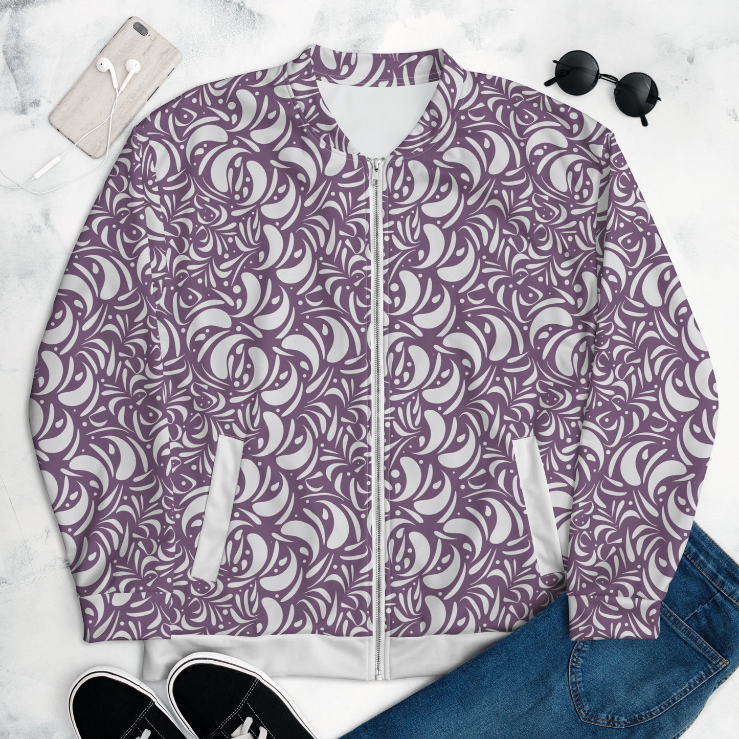 Unisex Bomber Jacket Kukloso Panopoly de fleuron No 5 - Free Shipping