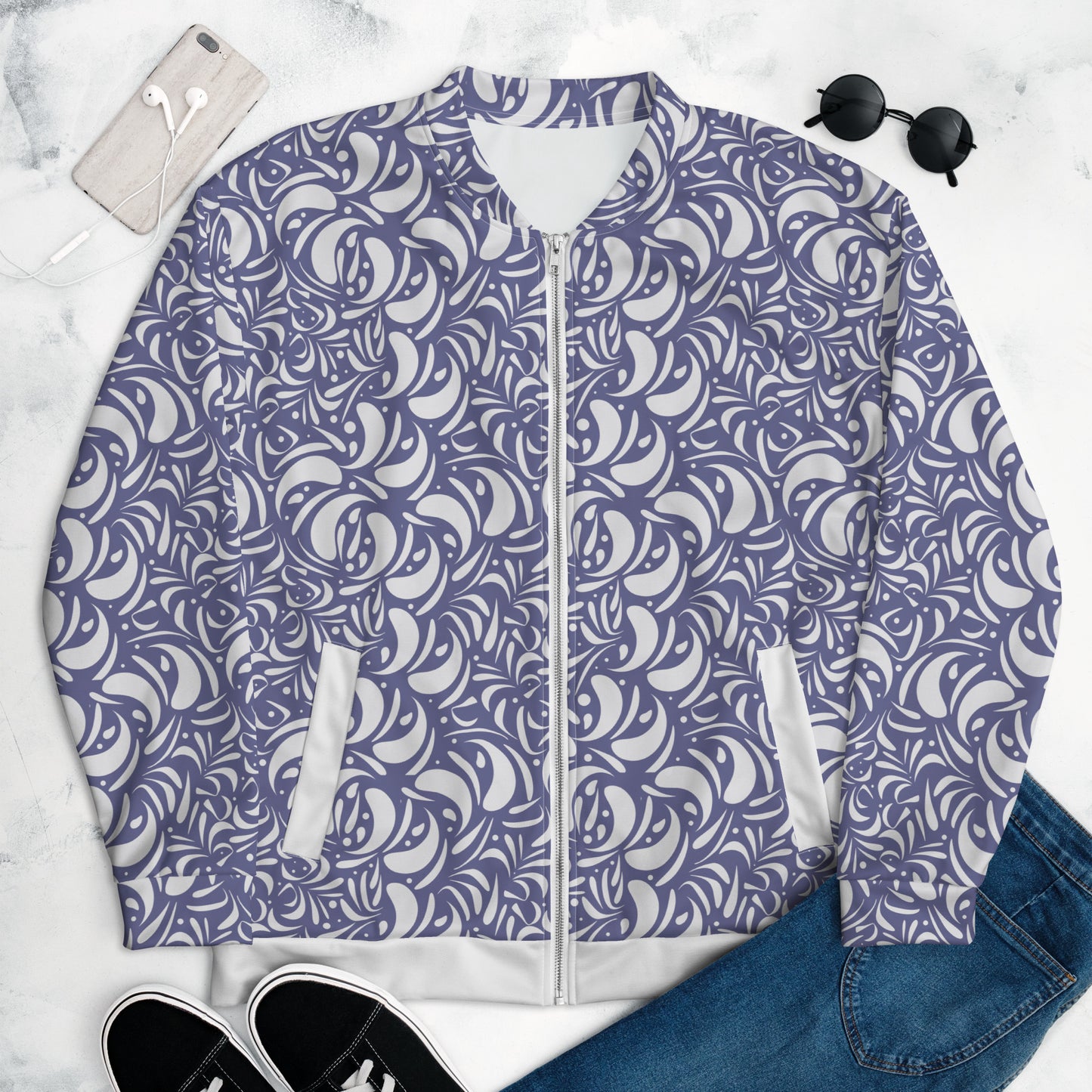 Unisex Bomber Jacket Kukloso Panopoly de fleuron No 6 - Free Shipping
