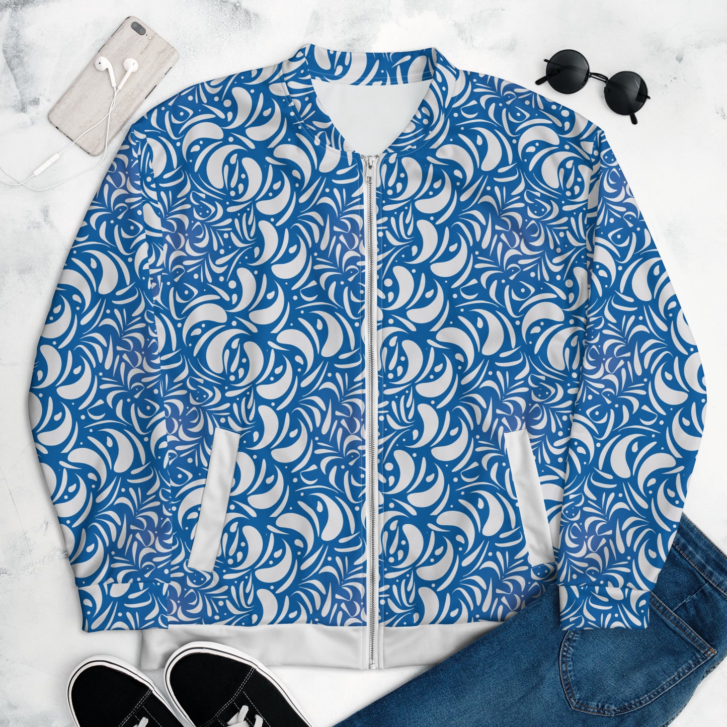 Unisex Bomber Jacket Kukloso Panopoly de fleuron No 7 - Free Shipping