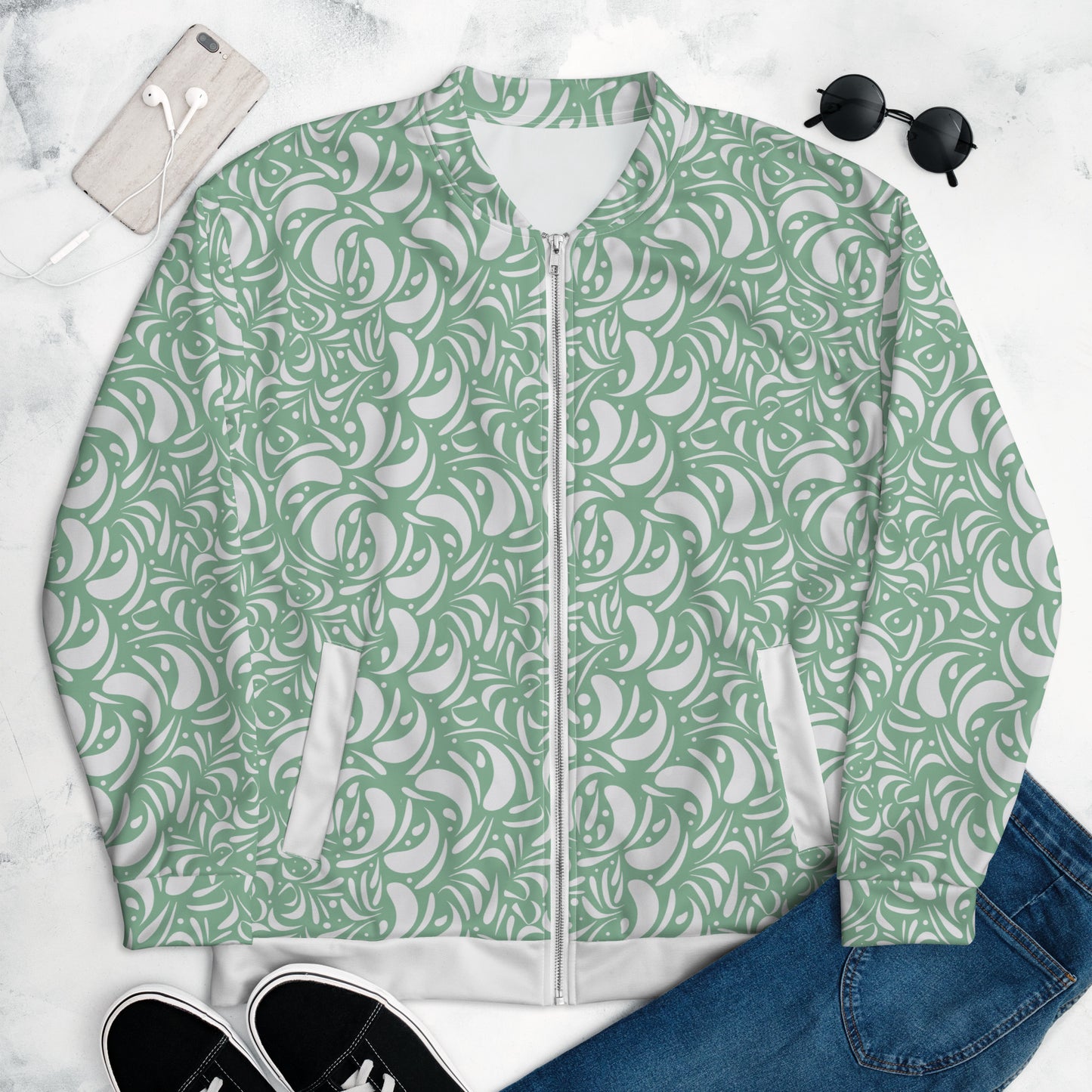 Unisex Bomber Jacket Kukloso Panopoly de fleuron No 8 - Free Shipping