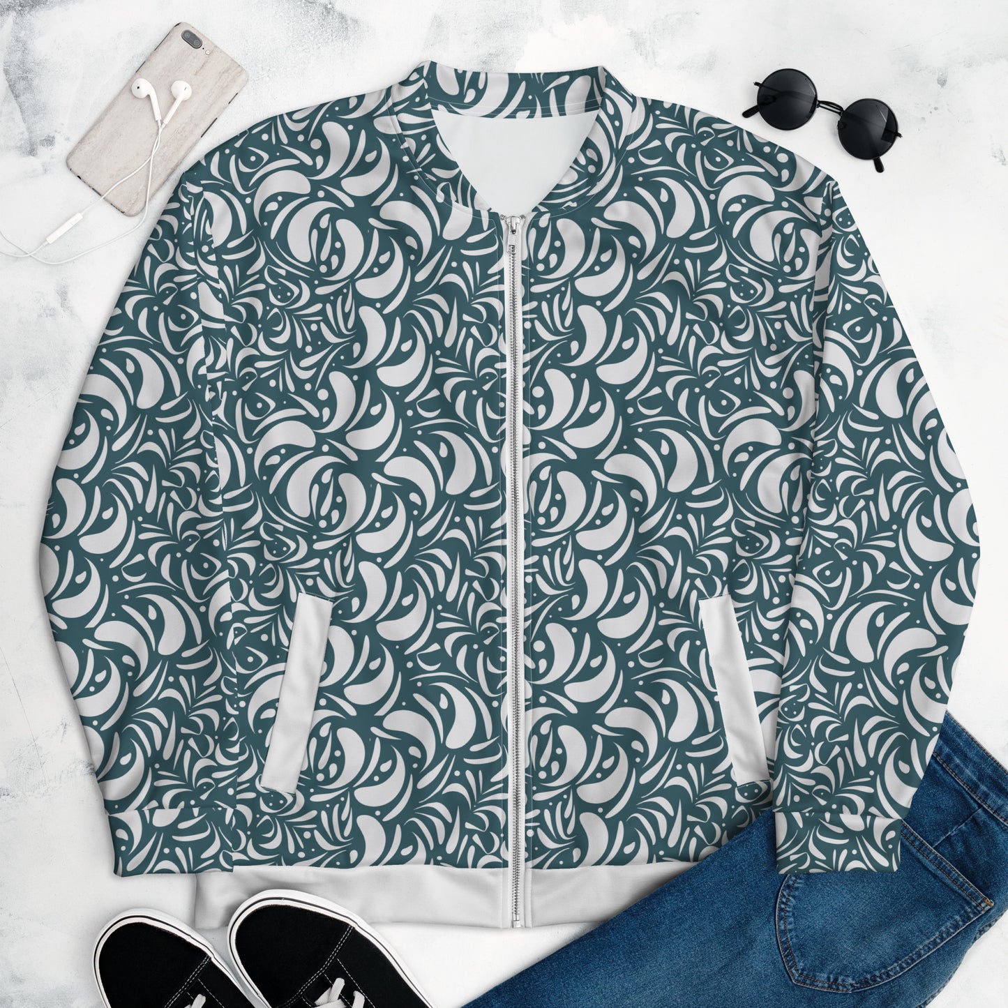 Unisex Bomber Jacket Kukloso Panopoly de fleuron No 10 - Free Shipping