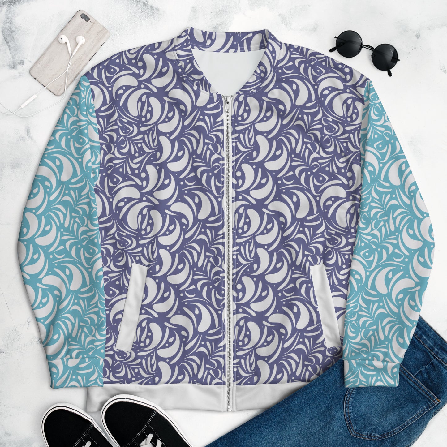 Unisex Bomber Jacket Kukloso Panopoly de fleuron No 11 - Free Shipping