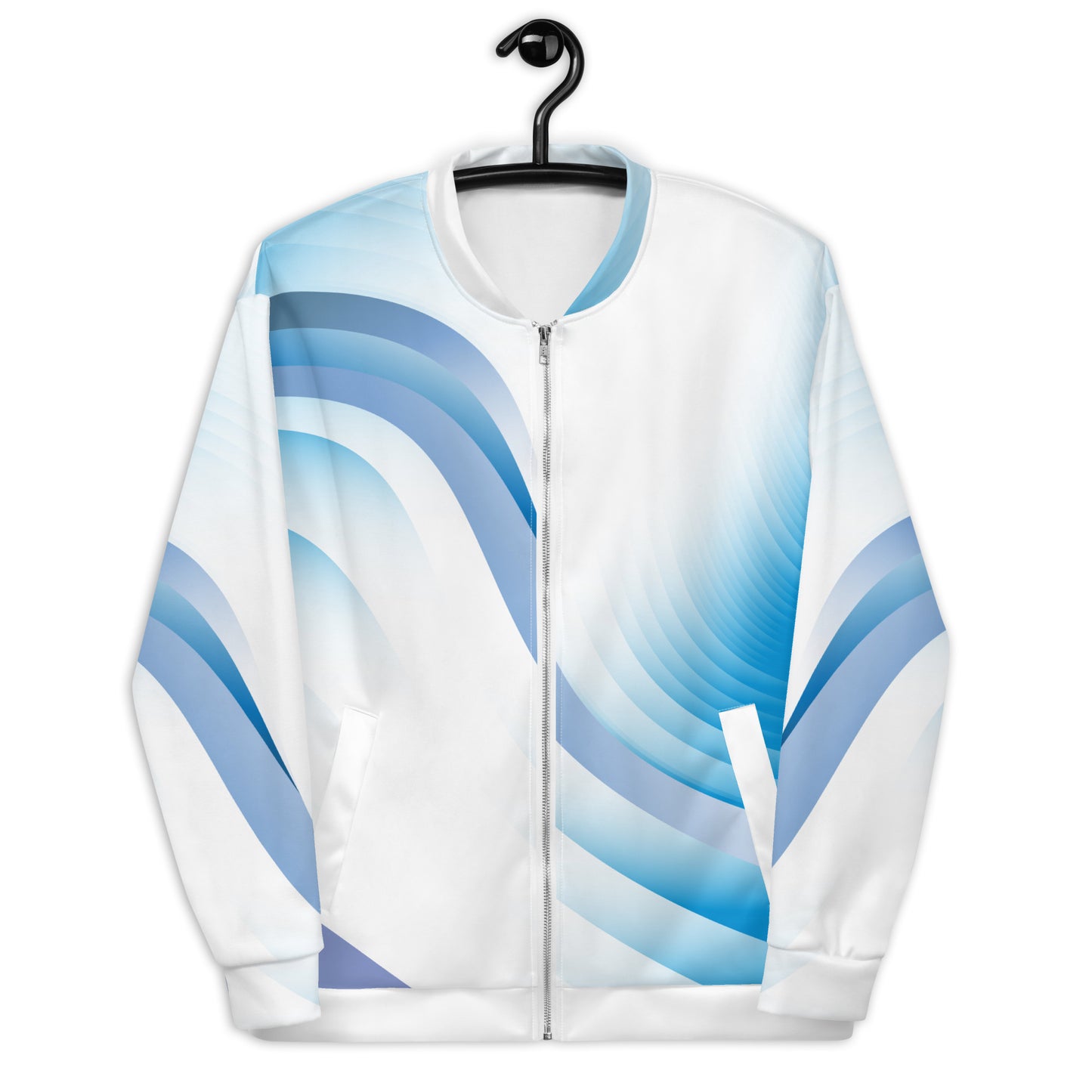 Unisex Bomber Jacket Kukloso Blue Swoosh No 1 - Free Shipping