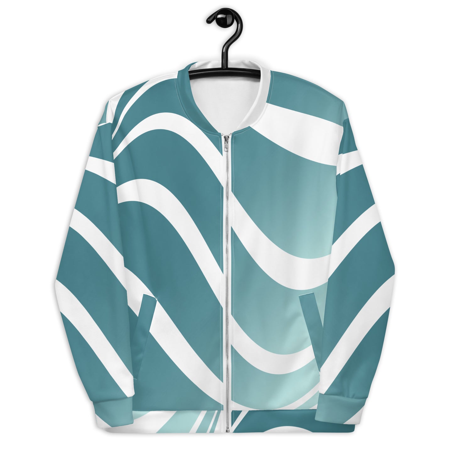 Unisex Bomber Jacket Kukloso Aqua Swoosh No 1 - Free Shipping