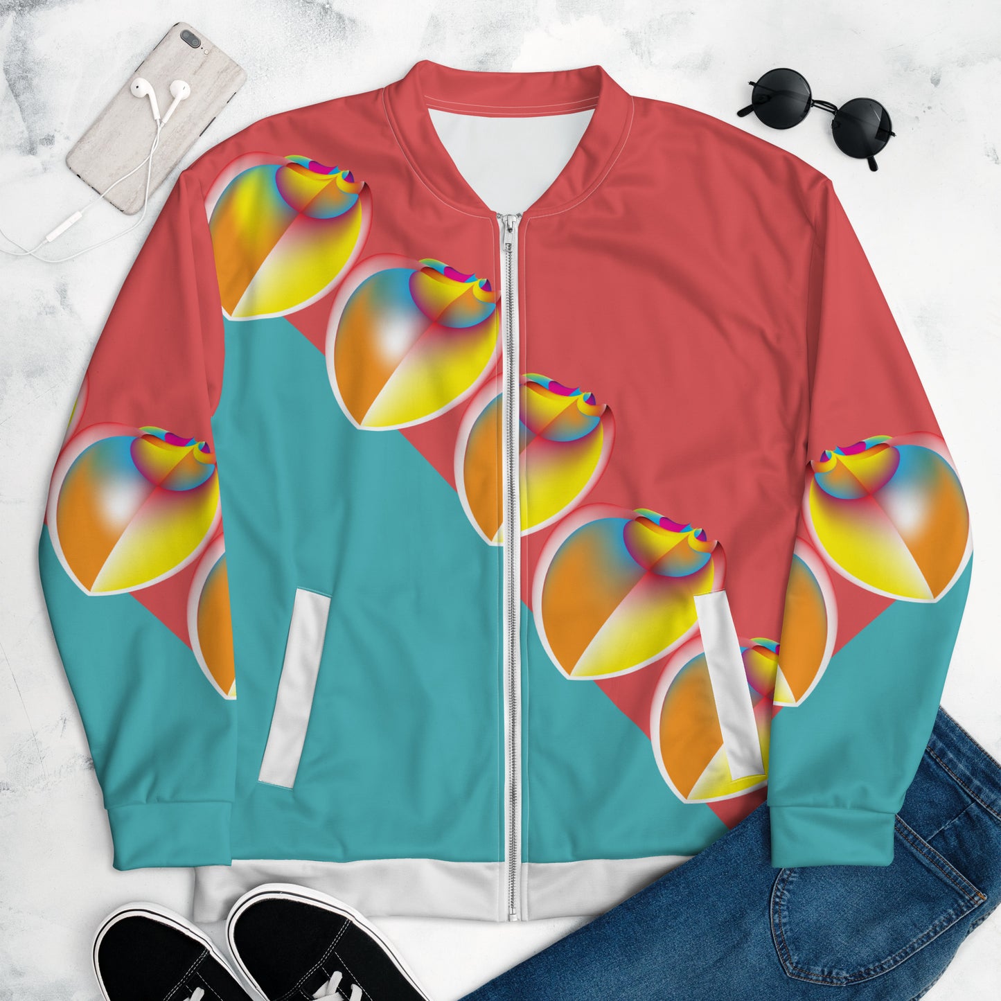 Unisex Bomber Jacket Kukloso Circularity No 94 No 1 - Free Shipping