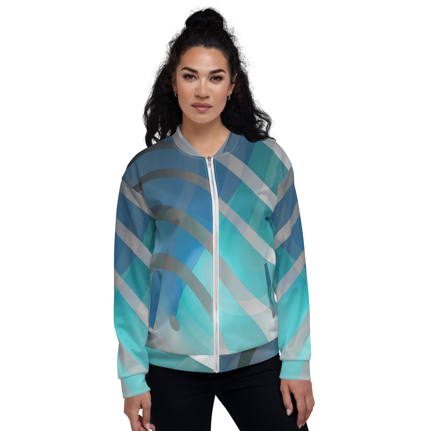Unisex Bomber Jacket Kukloso Circularity Graphic No 34 - Free Shipping