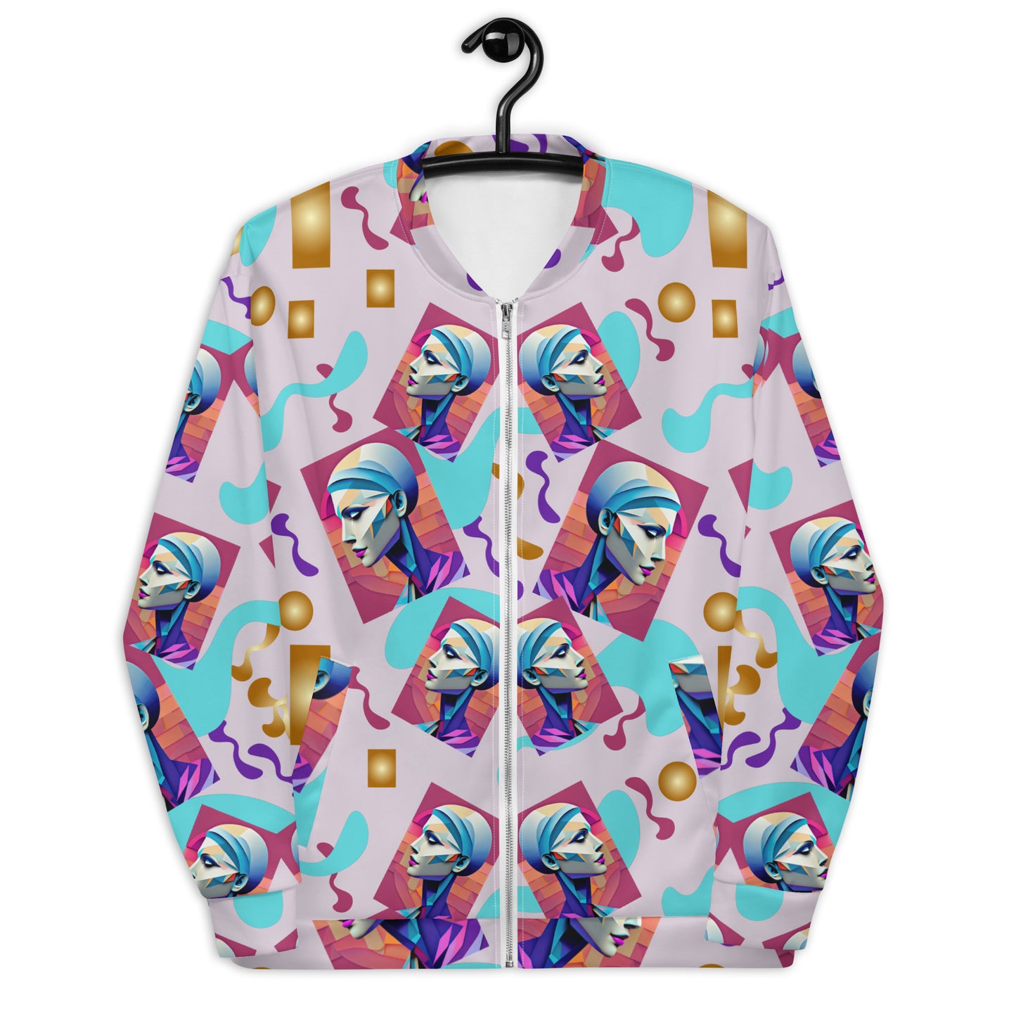 Unisex Bomber Jacket Kukloso Space Face Collage No 3- free Shipping