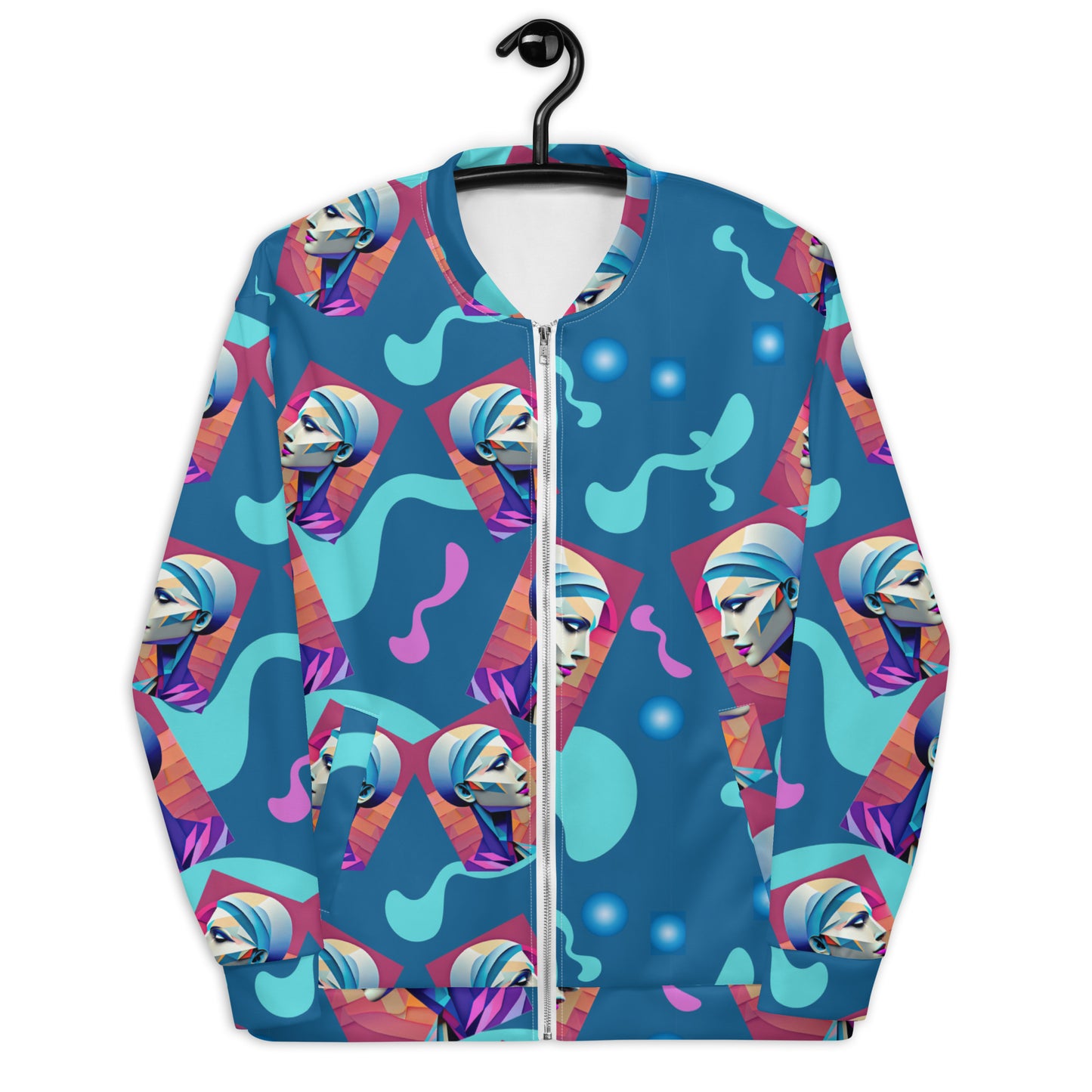 Unisex Bomber Jacket Kukloso Space Face Collage No 5 - Free Shipping