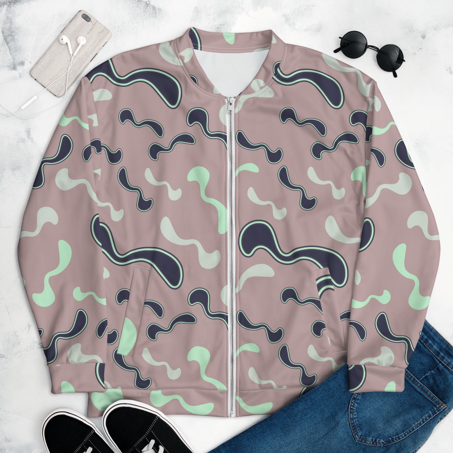 Unisex Bomber Jacket Kukloso Color Maze No 3 - Free Shipping