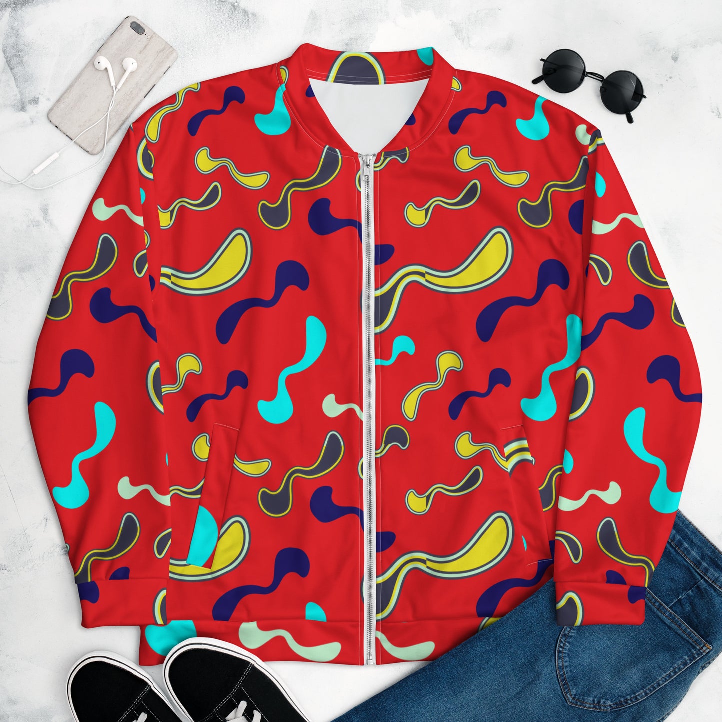 Unisex Bomber Jacket Kukloso Color Maze No 1 - Free Shipping