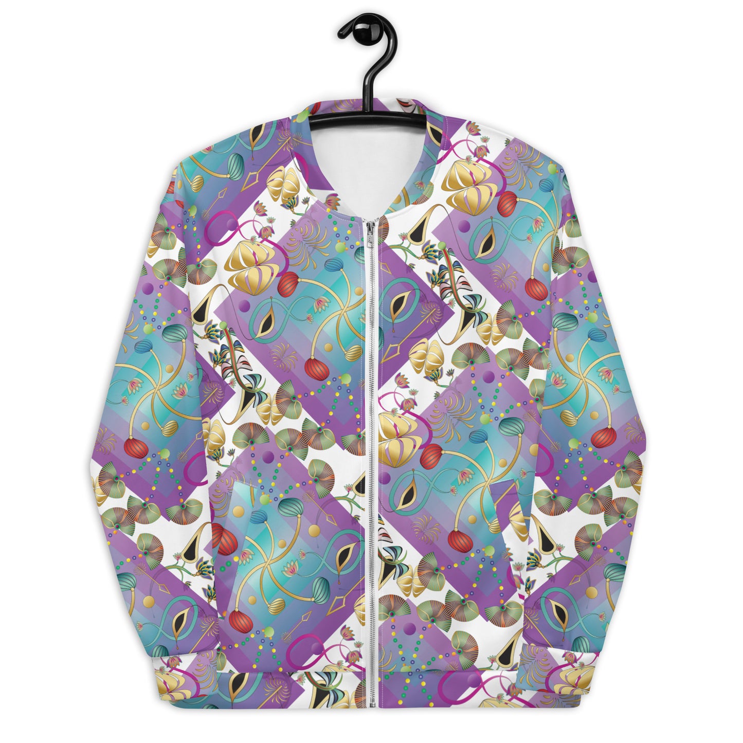 Unisex Bomber Jacket Kukloso Kuklos No 4358 Pattern Medium- Free Shipping
