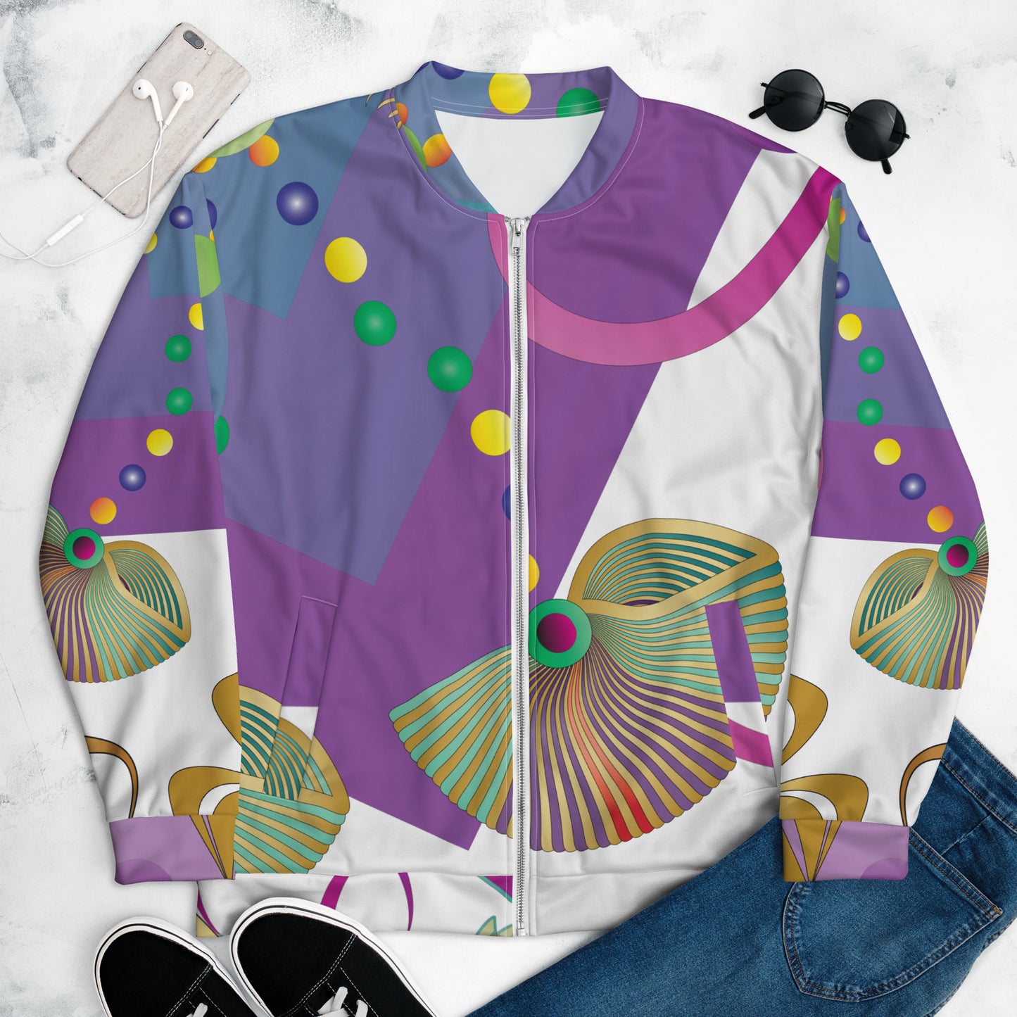 Unisex Bomber Jacket Kukloso Kuklos No 4358 Pattern 2 XL - Free Shipping