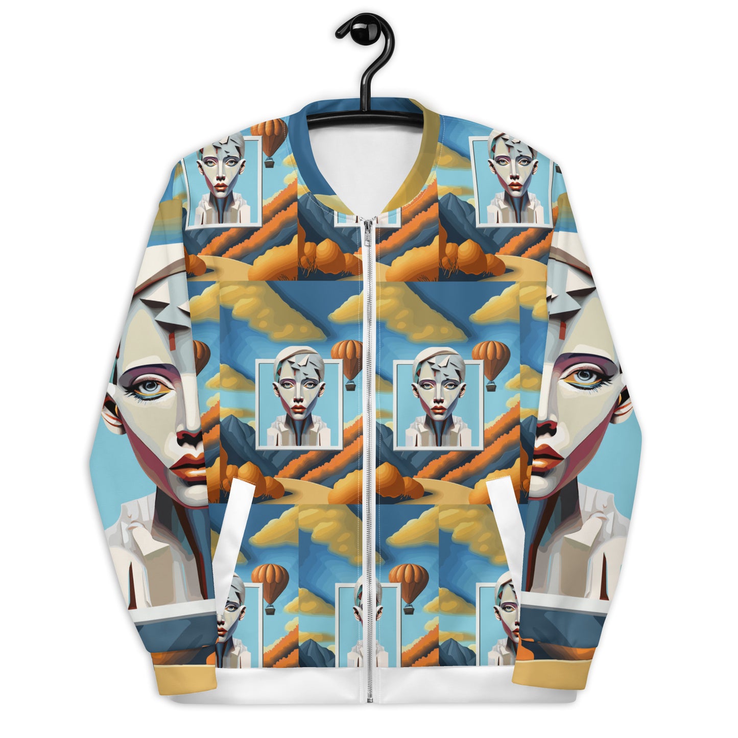 Unisex Bomber Jacket Jacket Kukloso Cubist Faces No 60 - Free Shipping