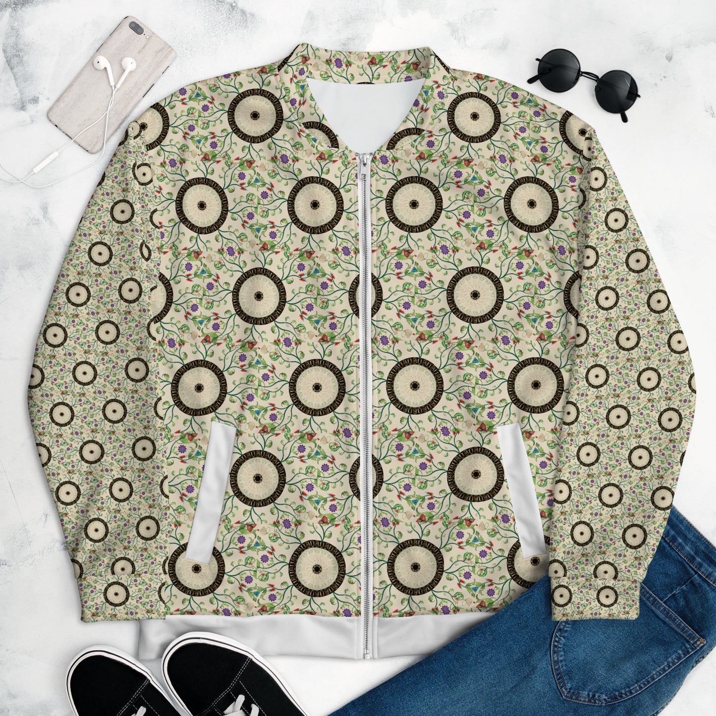 Unisex Bomber Jacket Kukloso Kuklos No 4357 Pattern - Free Shipping