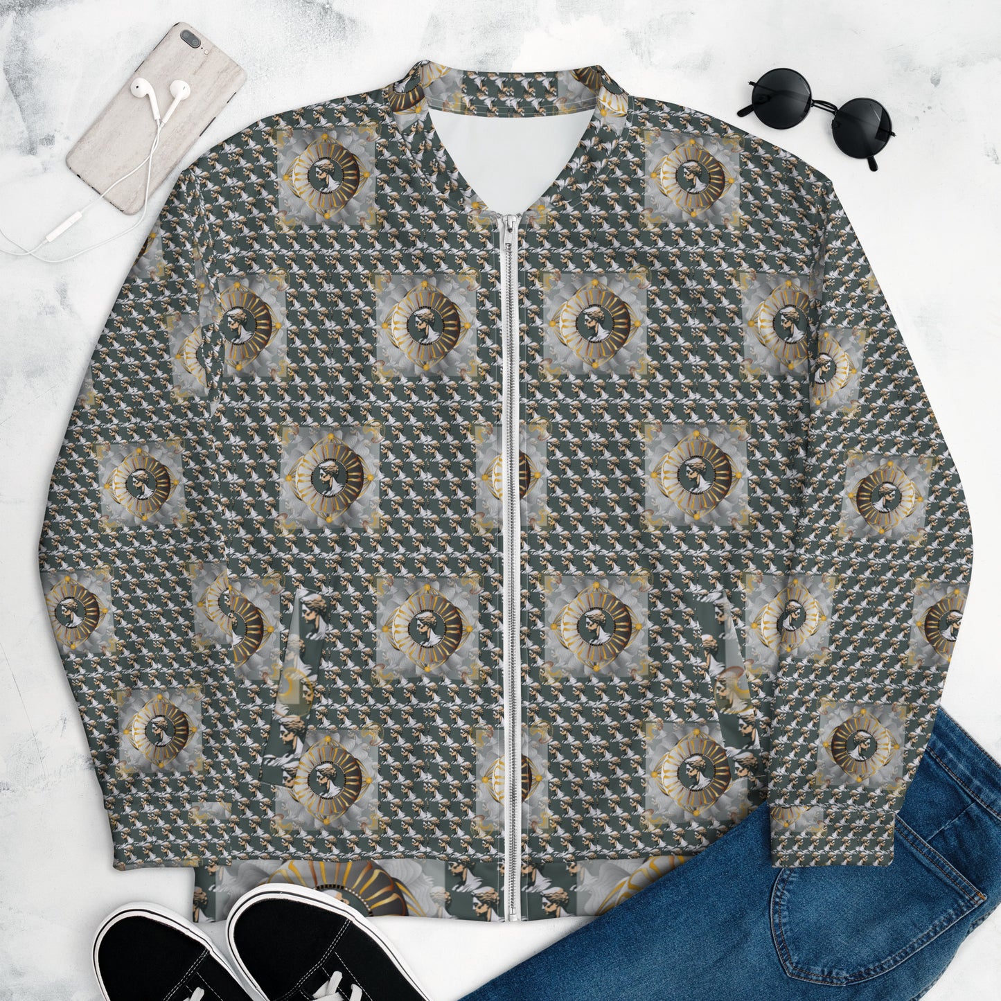Unisex Bomber Jacket Kukloso Kuklos No 4376 Pattern - Free Shipping