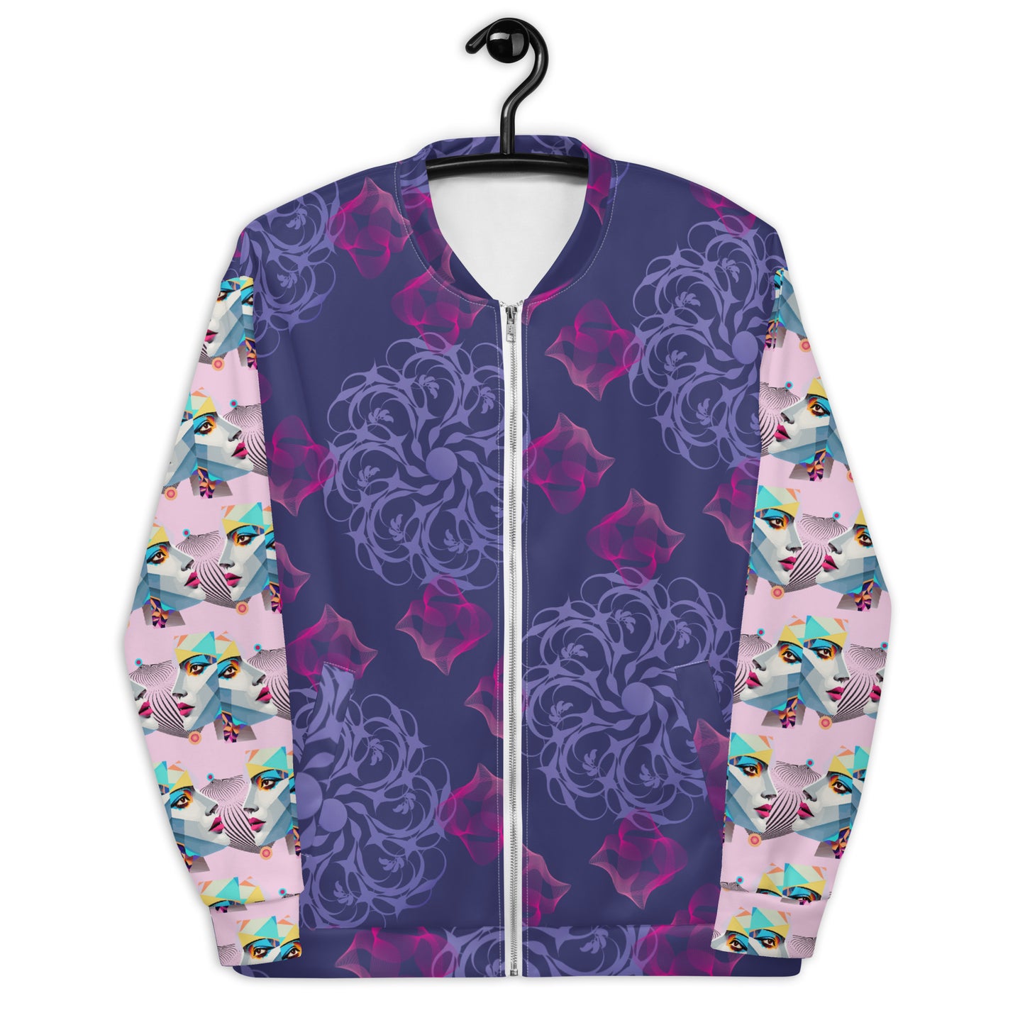 Unisex Bomber Jacket Kukloso Fleuron Pattern No 10 - Free Shipping