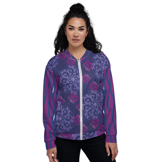 Unisex Bomber Jacket Kukloso Fleuron Pattern No 10-A - Free Shipping