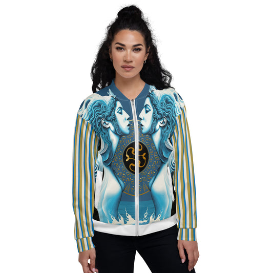 Unisex Bomber Jacket Kukloso Aqua Siren of The Sea No 2 B - Free Shipping
