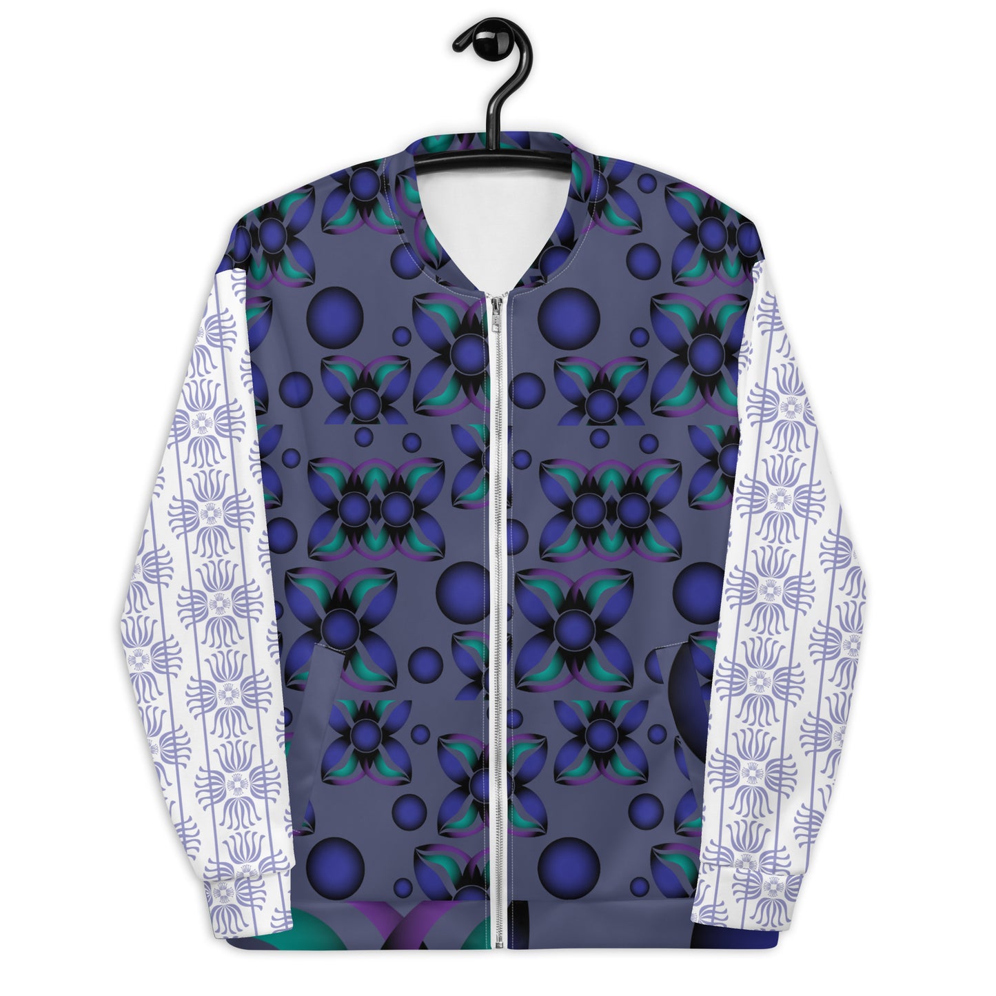Unisex Bomber Jacket Kukloso Fleuron No 922 Collage Pattern - Free Shipping