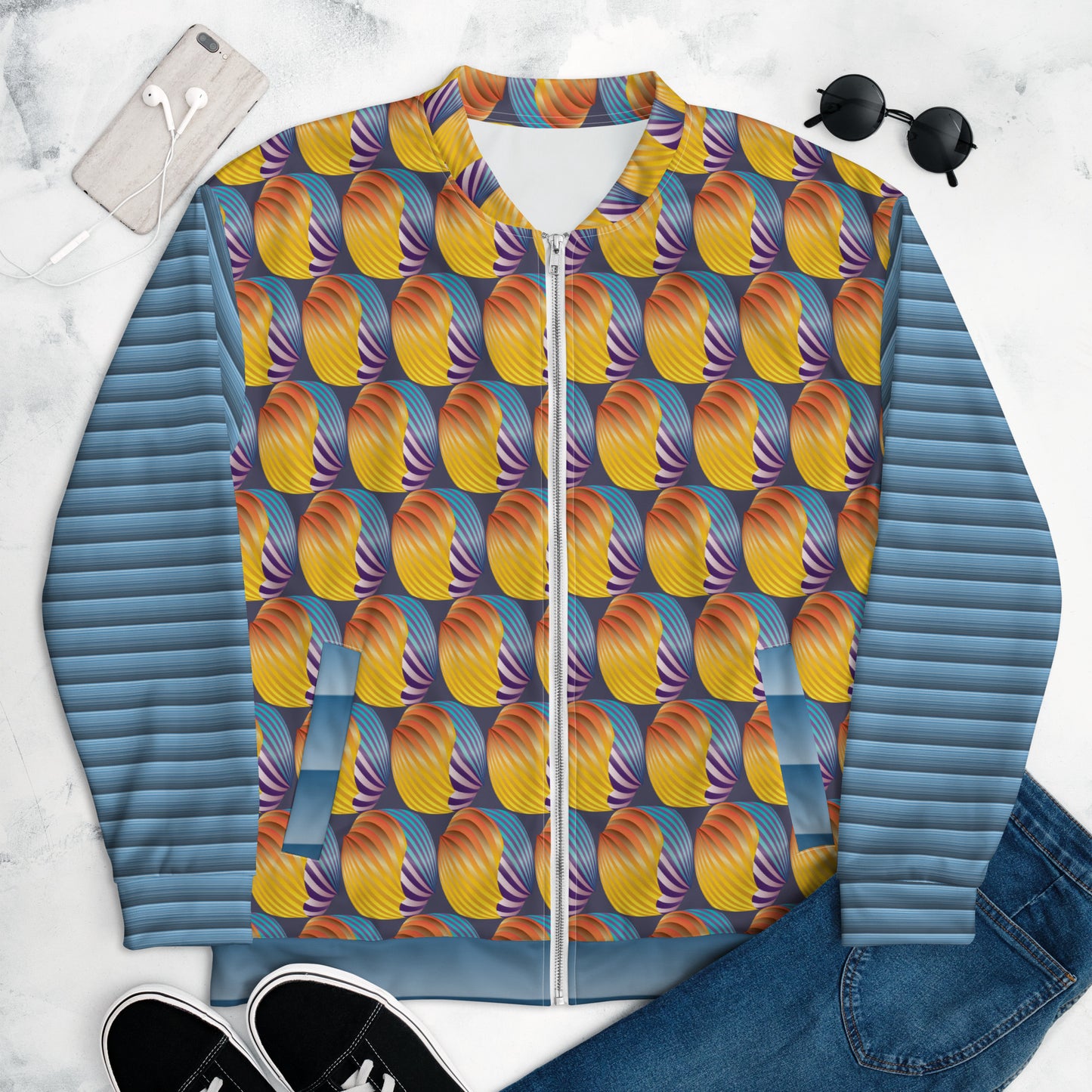 Unisex Bomber Jacket Kukloso Abstractical No 287 A - Free Shipping