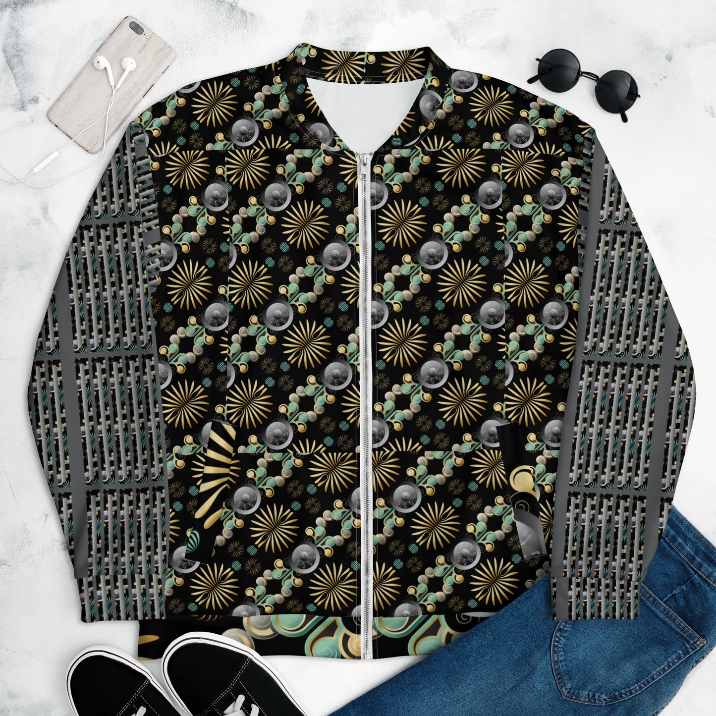 Unisex Bomber Jacket Kukloso Abstractical No 56 No 7 - Free Shipping