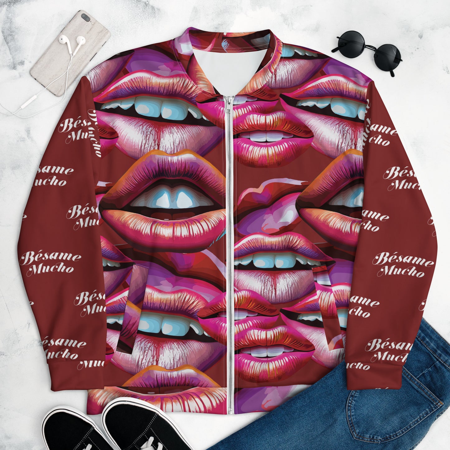 Unisex Bomber Jacket Kukloso Besame Mucho No 2 - Free Shipping