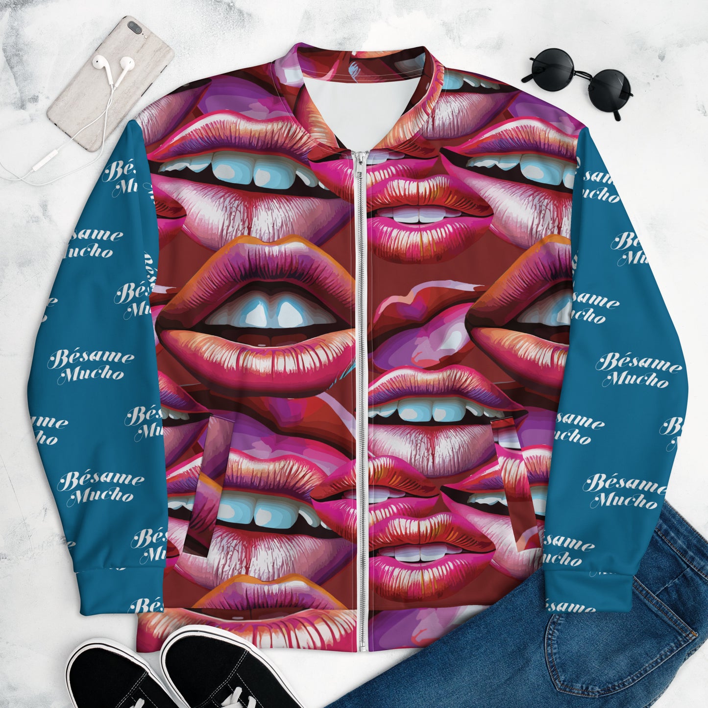 Unisex Bomber Jacket Kukloso Besame Mucho No 3 - Free Shipping