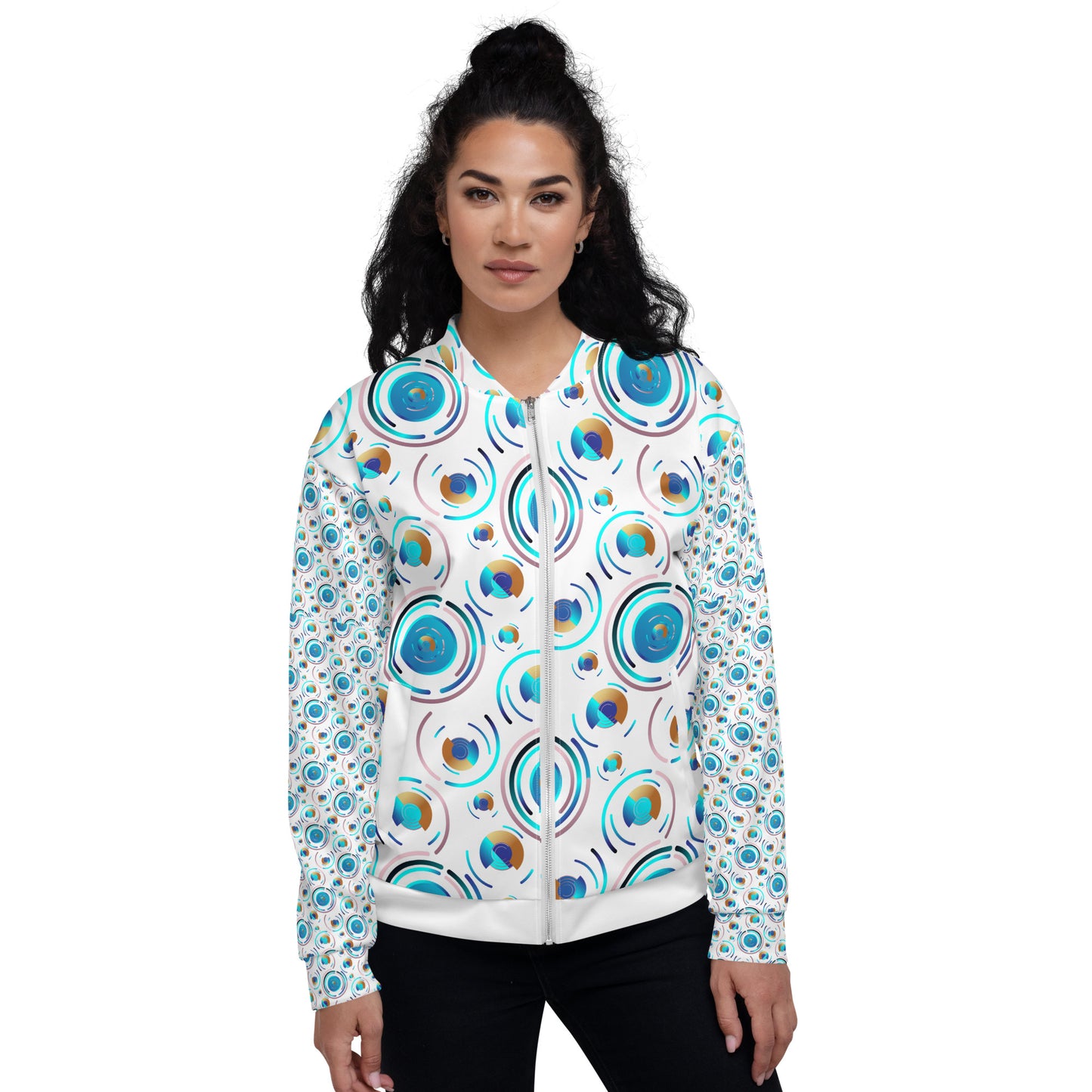 Unisex Bomber Jacket Kukloso Kuklos 4487 B Pattern - Free Shipping
