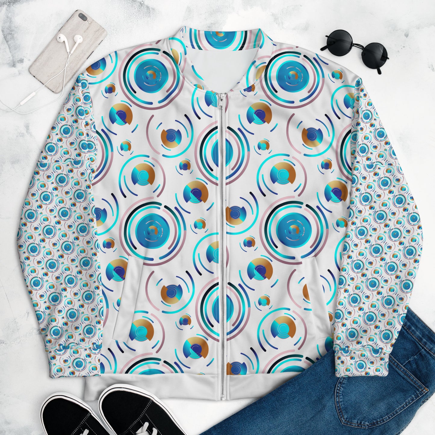 Unisex Bomber Jacket Kukloso Kuklos 4487 B Pattern - Free Shipping