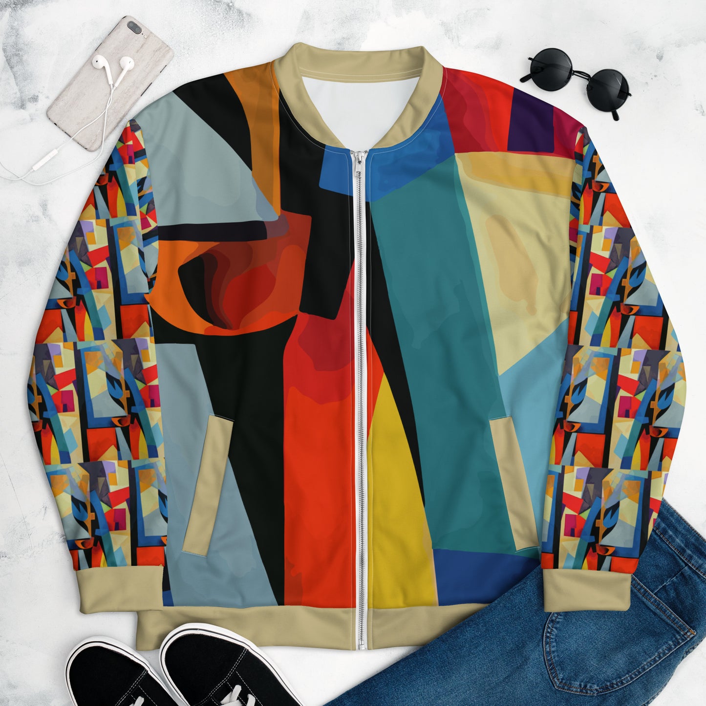 Unisex Bomber Jacket Kukloso Abstracticon No 35 - Free Shipping
