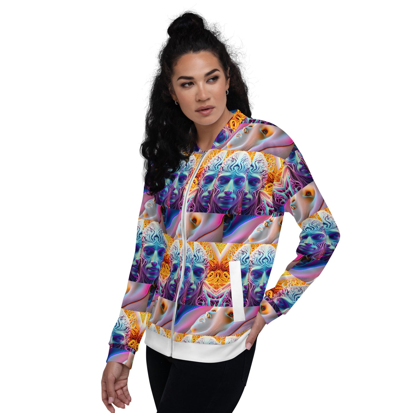 Unisex Bomber Jacket Kukloso Space Face No 10 - Free Shipping