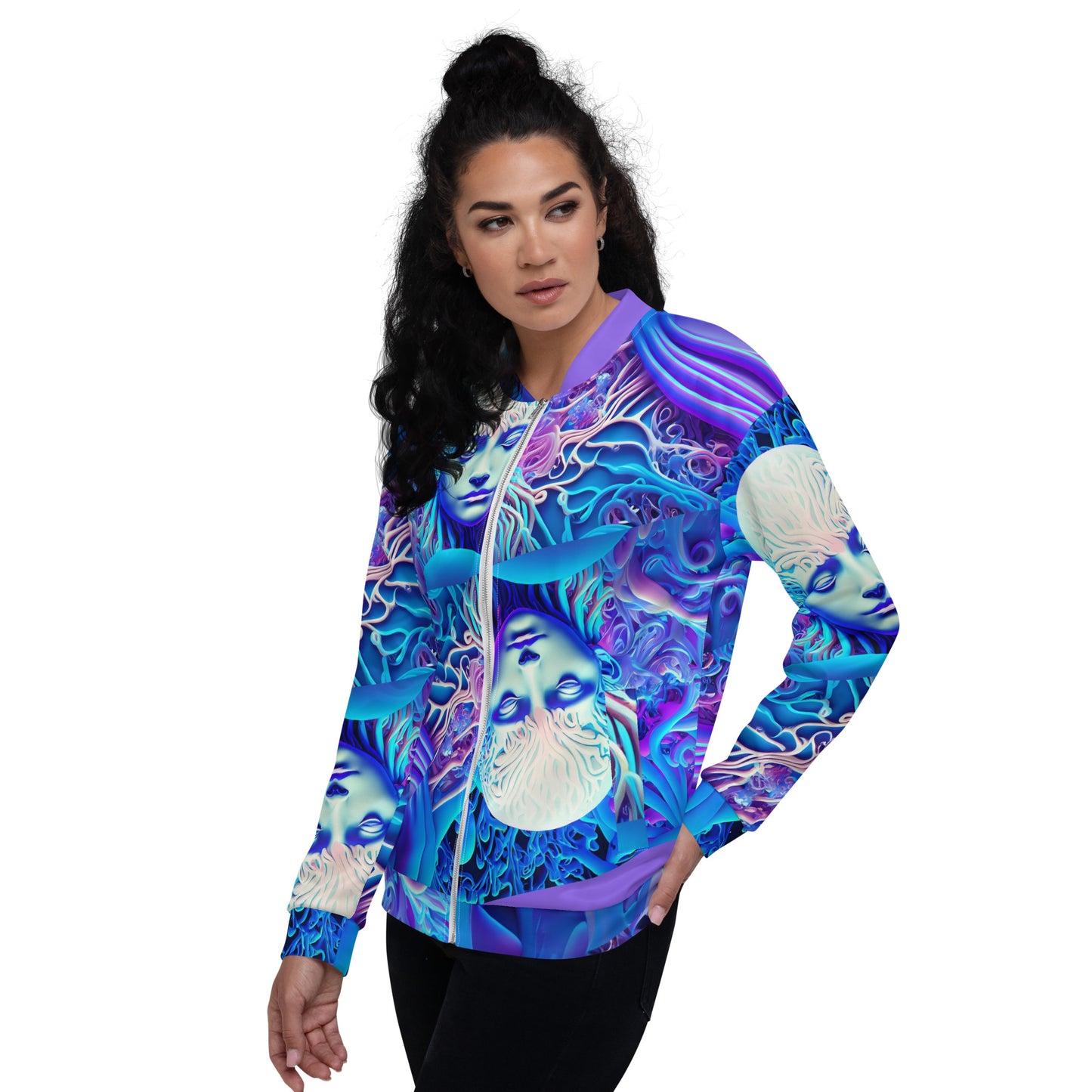 Unisex Bomber Jacket Kukloso Space Faces Love is Everywhere No 1 A Free Shiping