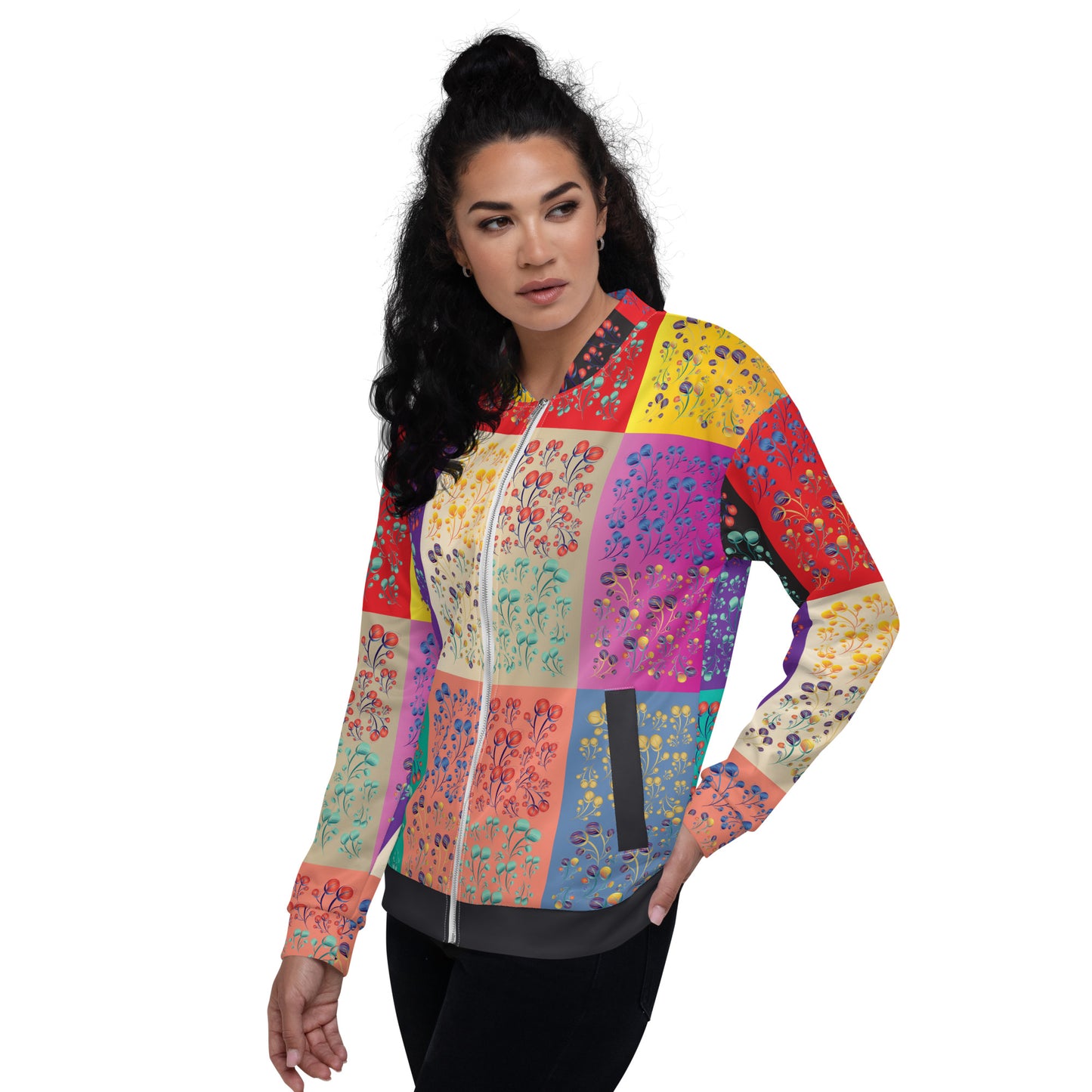 Unisex Bomber Jacket Kukloso Melange de fleur Composite No 50 A Free Shipping
