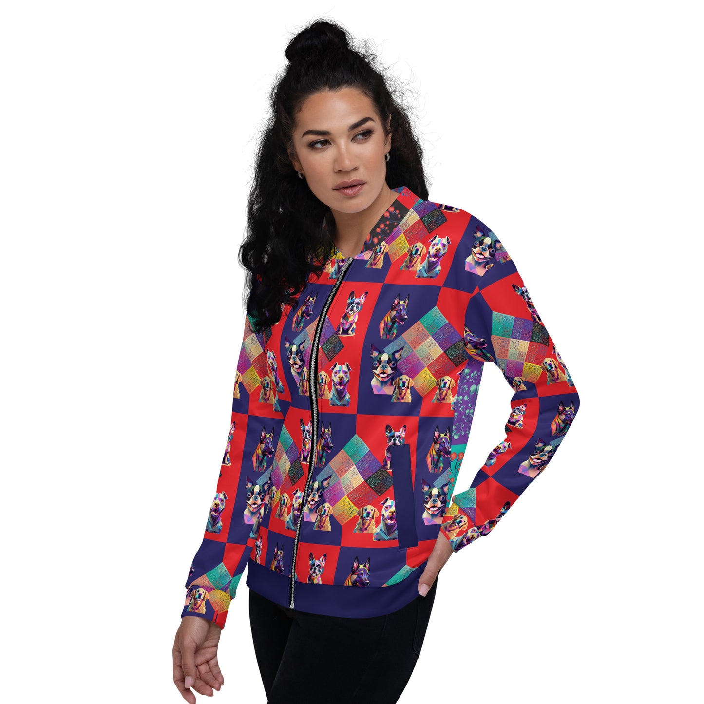 Unisex Bomber Jacket Kukloso Melange de fleur Composite No 50 F Free Shipping