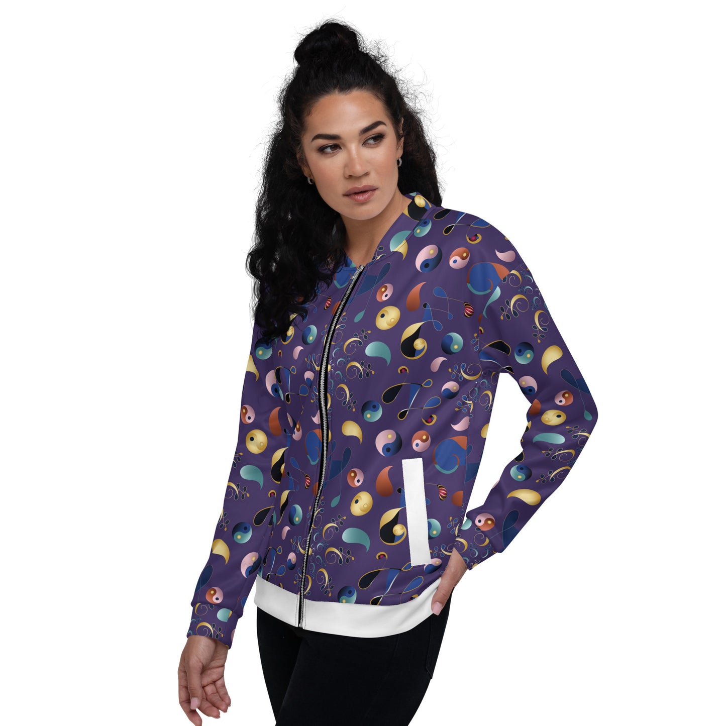 Unisex Bomber Jacket Kukloso Melange de fleuron No 4 - Free Shipping