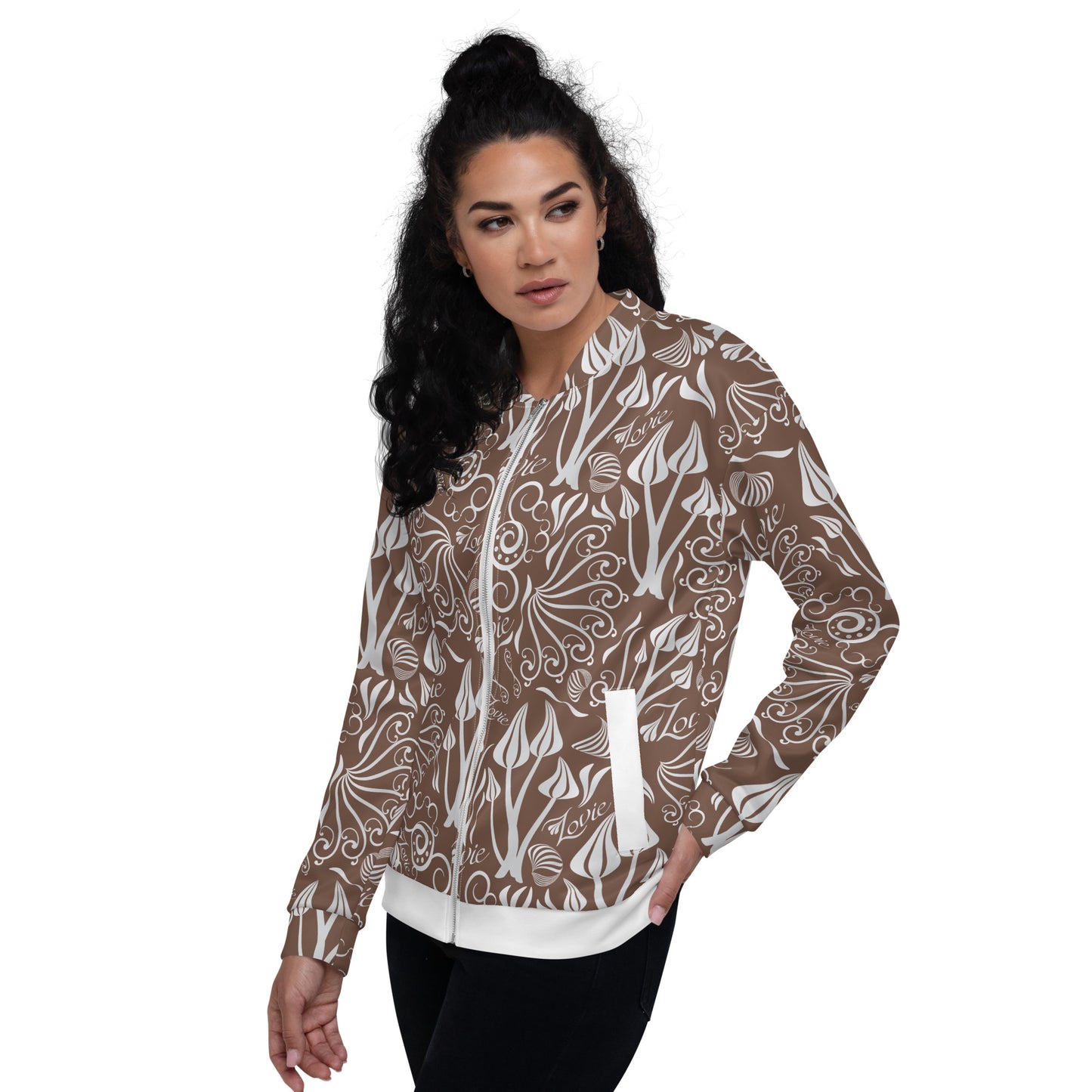 Unisex Bomber Jacket Kukloso 'Lovie' No 1 Cocoa - Free Shipping