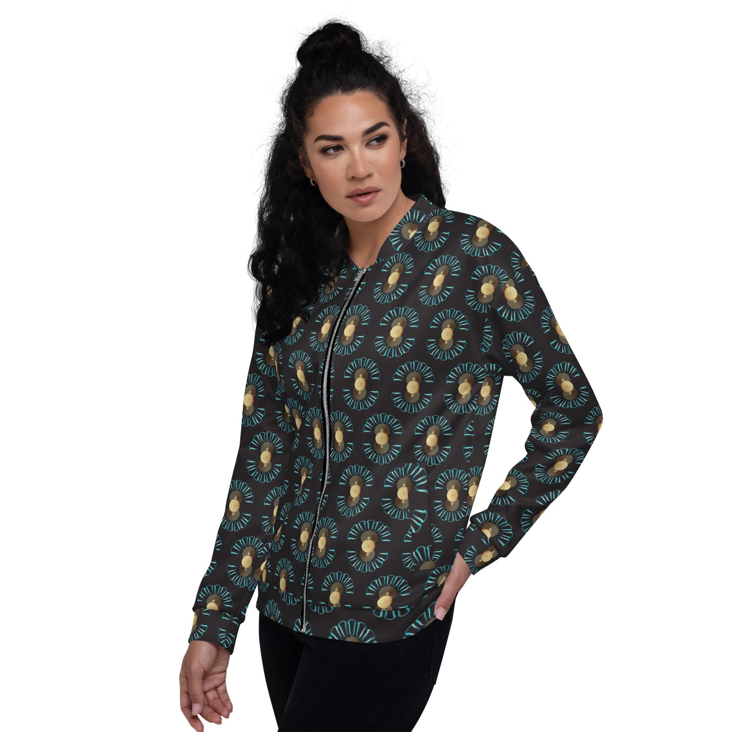 Unisex Bomber Jacket Kukloso Abstractical No 26 Large Pattern - Free Shipping
